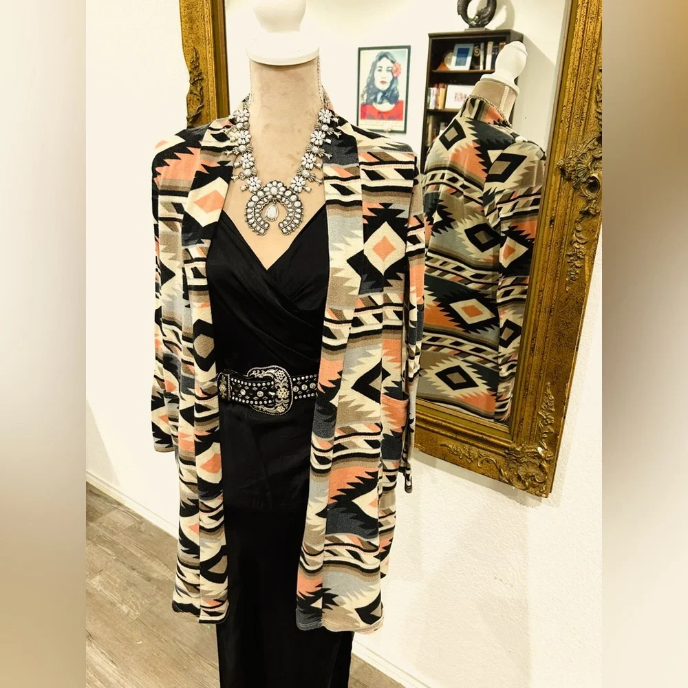 Giddy Up Glamour Southwestern Cowgirl Rodeo Western Barn Ranch Jacket Cardigan